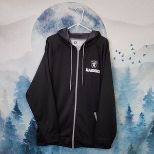 Zubaz NFL Las Vegas Raiders Full Zip Hoodie Black Men's XL